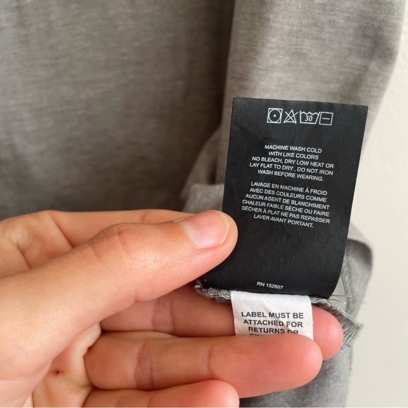 CUTS crew Neck Pocket tee shirt Elongated XXL grey minimalist everyday basic T - Picture 8 of 9